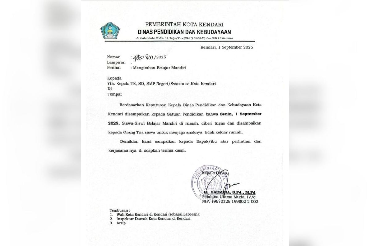 Pemkot Kendari liburkan SD dan SMP antisipasi dampak demo 1 September