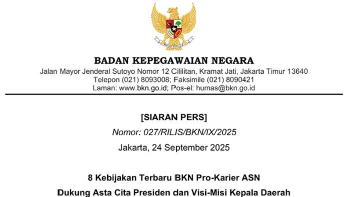 Download Edaran BKN Tentang 9 Kebijakan Terbaru BKN, Permudah Karir ASN – Portal Kendari