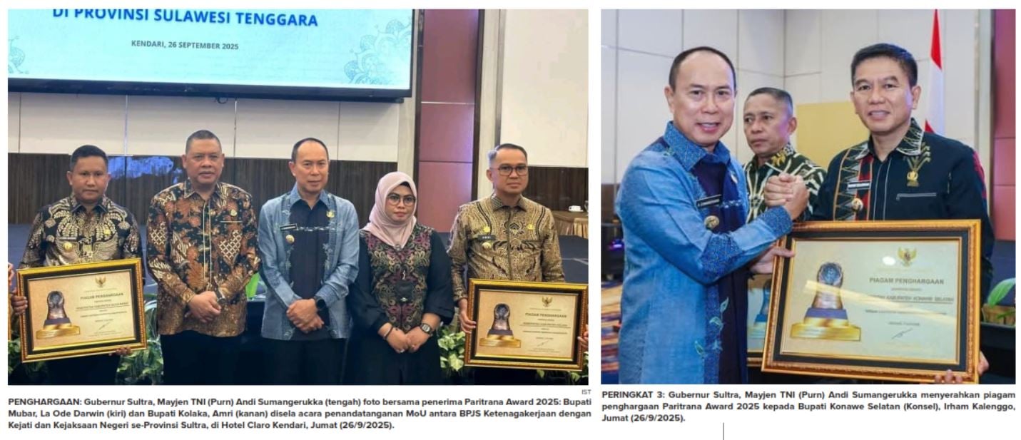 Peduli Pekerja Rentan dan Dukung Program Jamsostek, Tiga Bupati Raih Paritrana Award