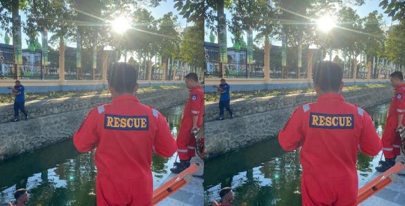 Damkar Selamatkan Drone Warga yang Jatuh di Parit Kawasan Jalan Tebaununggu II Kota Kendari – Portal Kendari