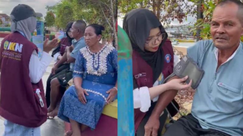 Mahasiswa KKN UHO Kendari ‘Ketuk’ Rumah Warga Demi Edukasi Penggunaan Obat dan Beri Cek Darah Gratis – Portal Kendari
