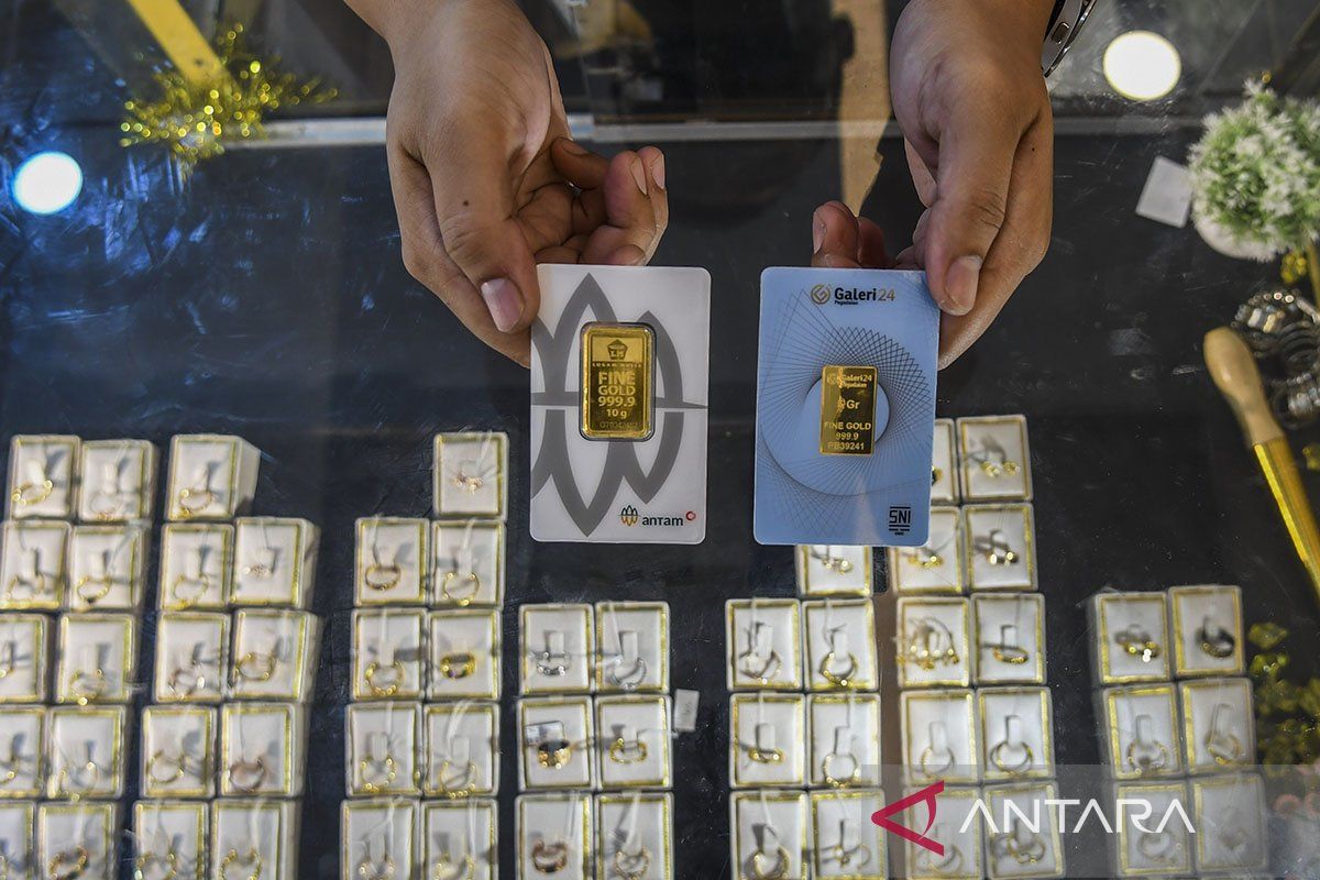 Harga emas di Pegadaian: Antam turun dan UBS-Galeri24 stabil