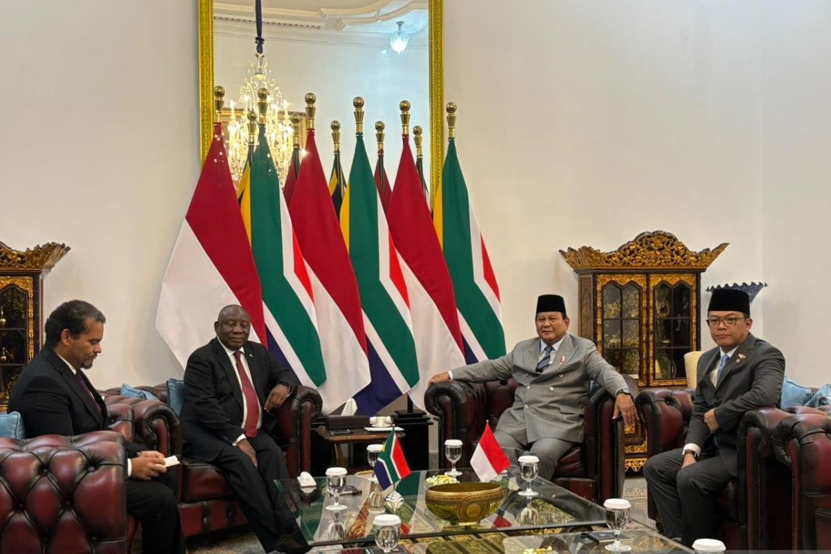 Presiden Afrika Selatan disambut meriah di Istana Merdeka oleh Presiden Prabowo