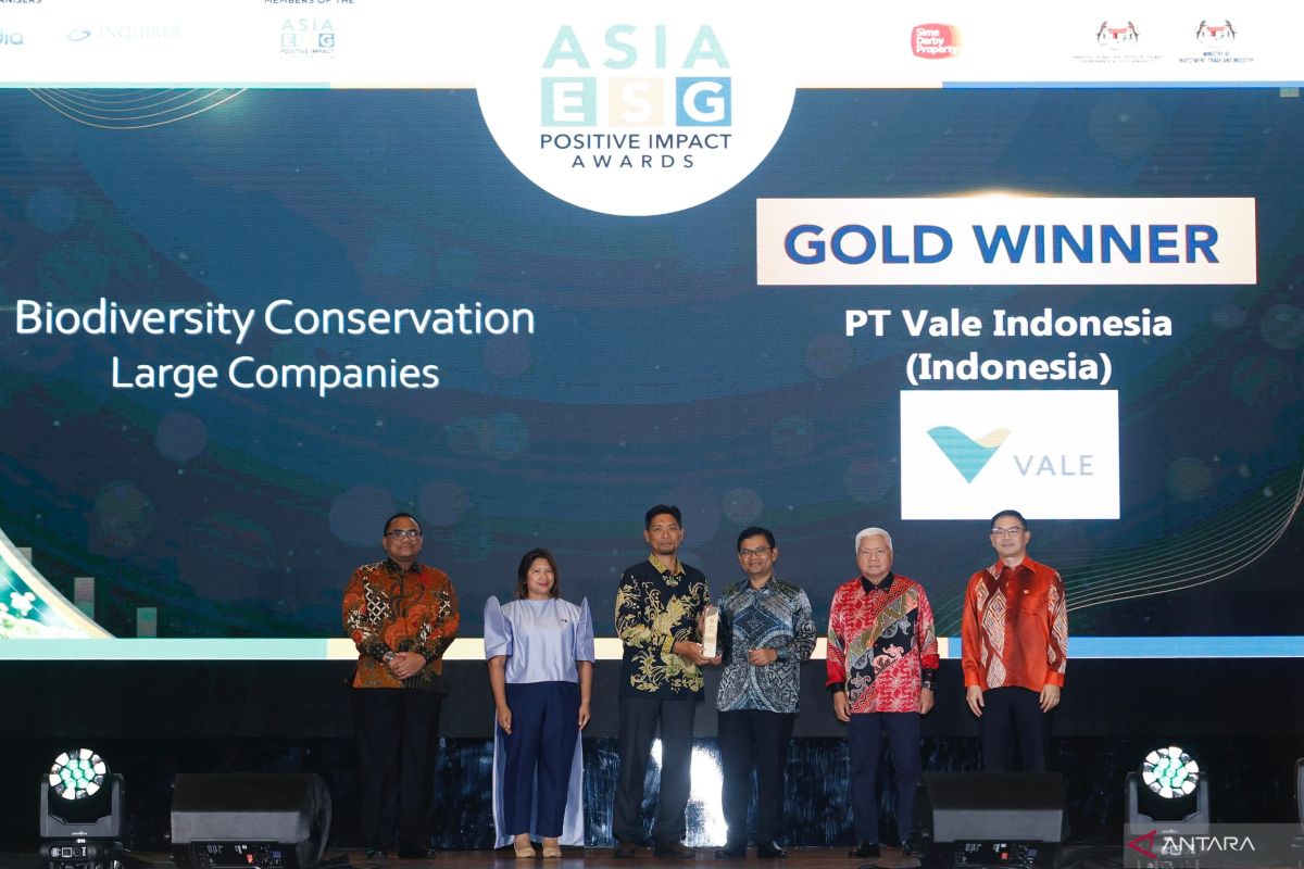 PT Vale raih Gold Award Asia ESG 2025 untuk